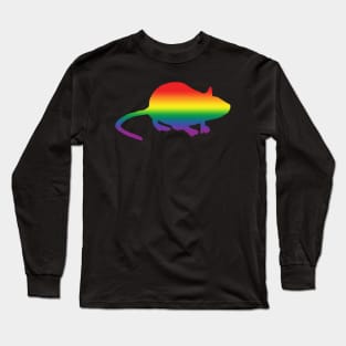 Rainbow Silhouette Rat Long Sleeve T-Shirt